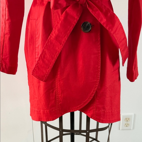 CAbi- Convertible Trench 3 in 1 Coat Vest Bolero Poppy Red Belted Size 0 - Picture 4 of 15